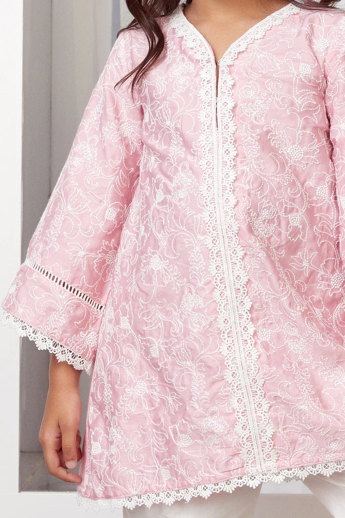 Mulmul Cotton Bloom Kurta With Bloom pyajama - Image 4