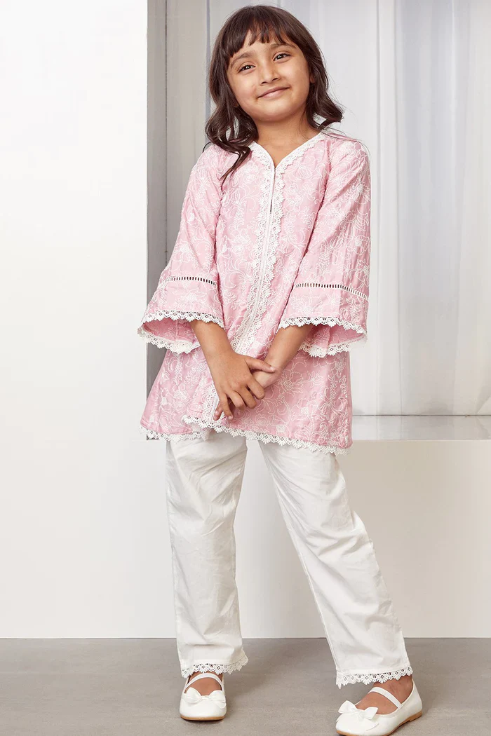 Mulmul Cotton Bloom Kurta With Bloom pyajama - Image 6