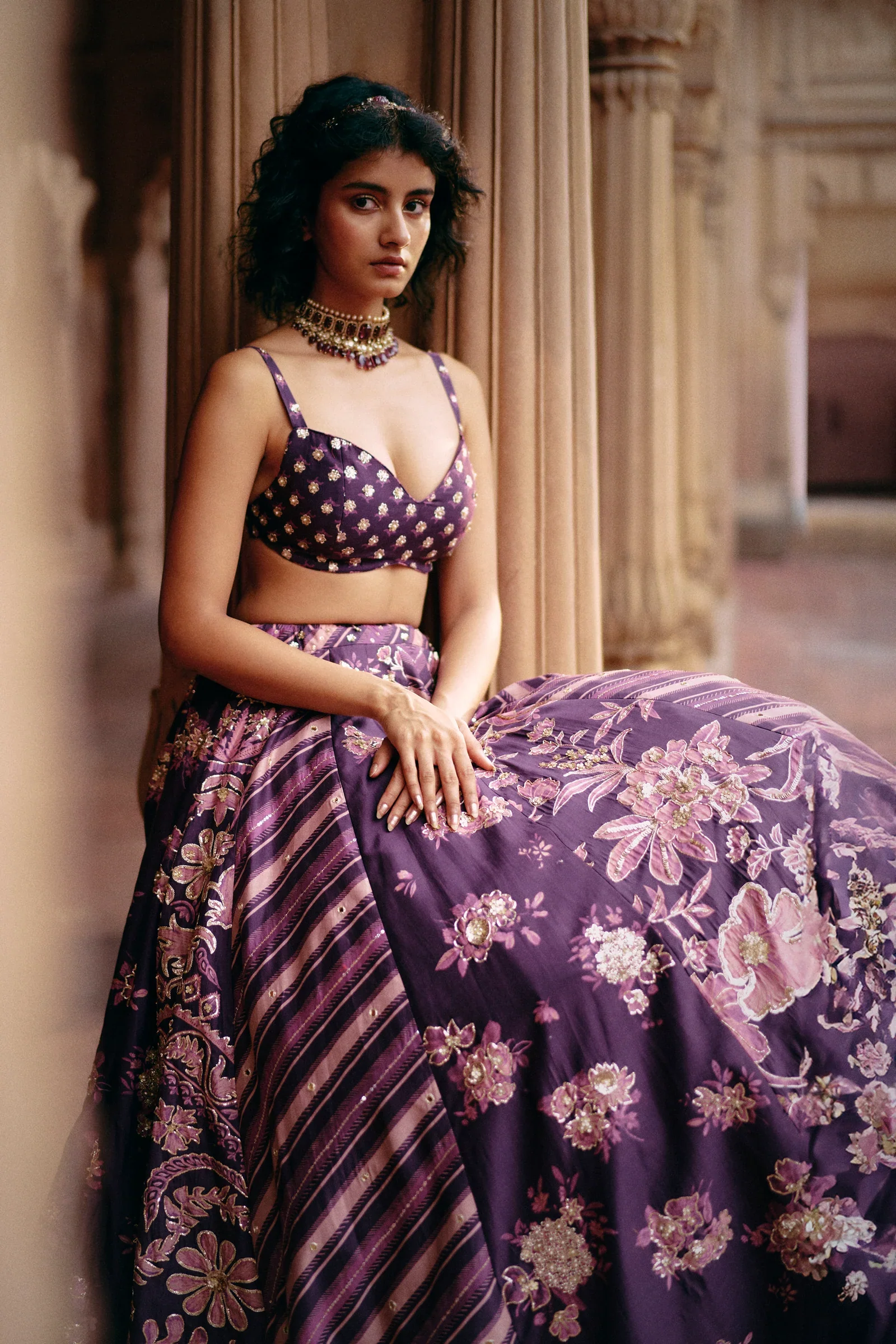 Multi Print Floral Lehenga - Image 3