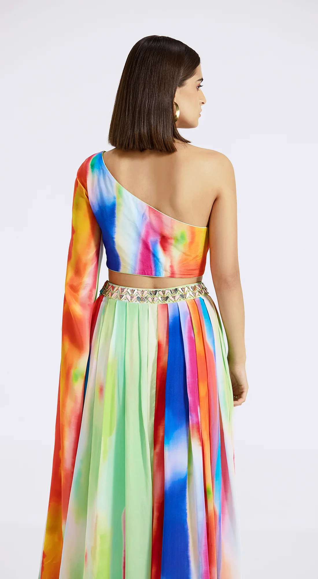 Multicolored One-Shoulder Top & Skirt Set - Image 4