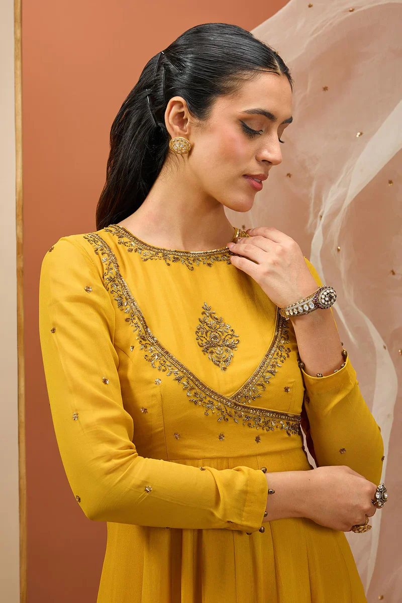 Mustard Anrakali Set - Image 2