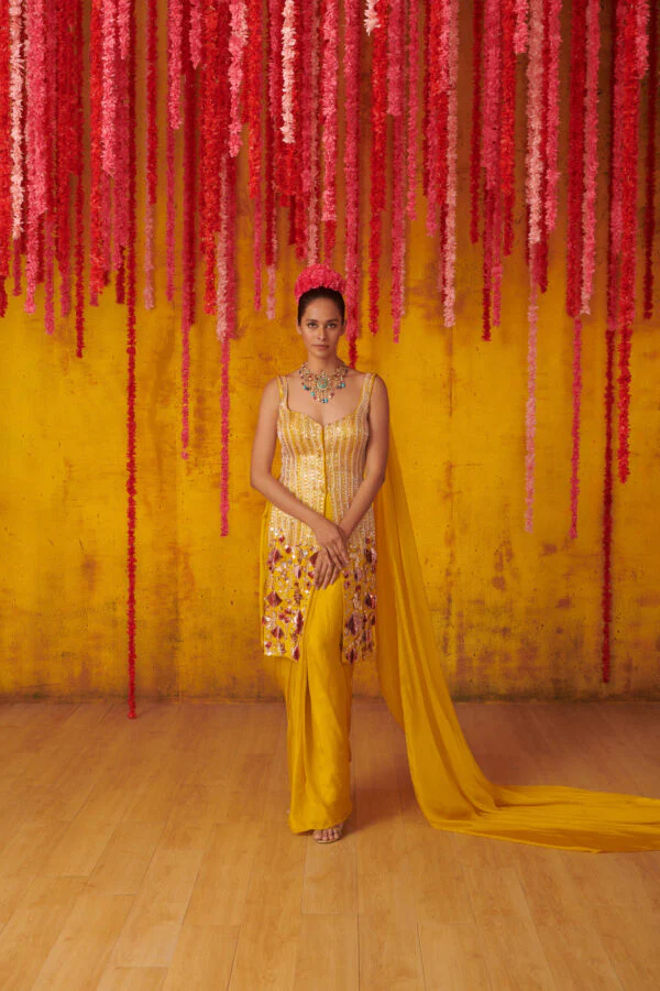 Mustard Dhoti Set