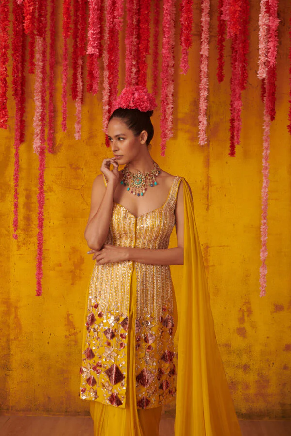Mustard Dhoti Set - Image 3
