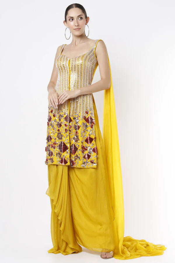 Mustard Dhoti Set - Image 5