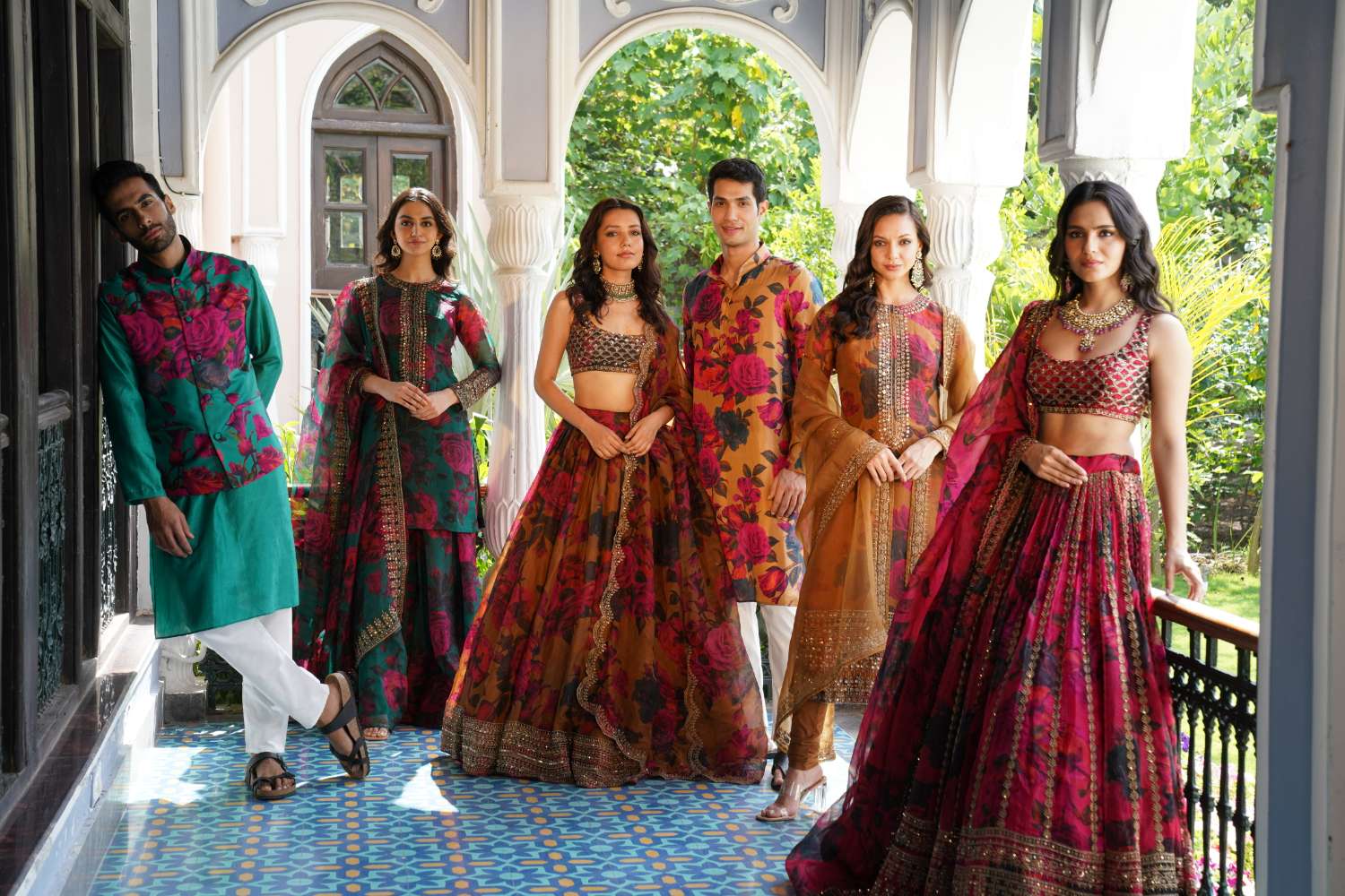 Mustard Floral Lehenga Set - Image 3