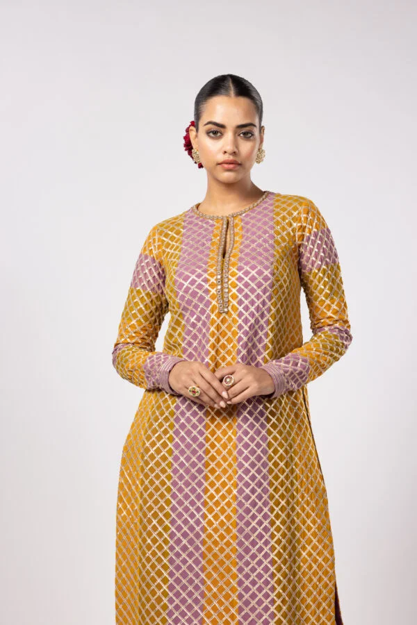 Mustard Multicolor Kurta Set - Image 2