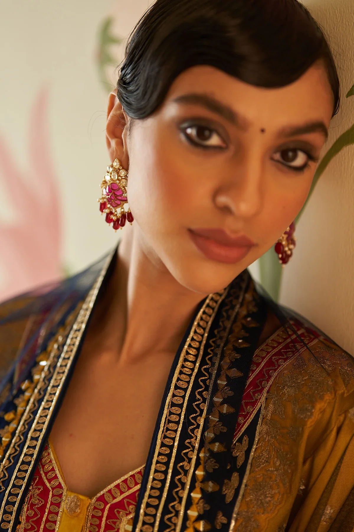 Mustard Satin Choga Set - Image 3