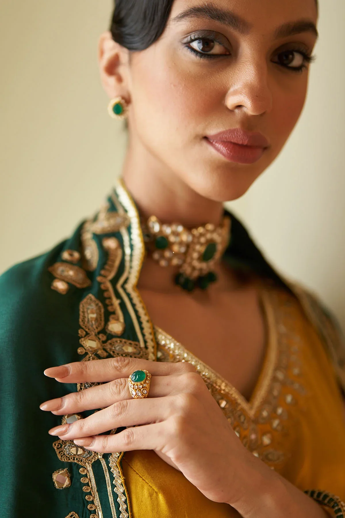 Mustard Satin Sharara Set - Image 10