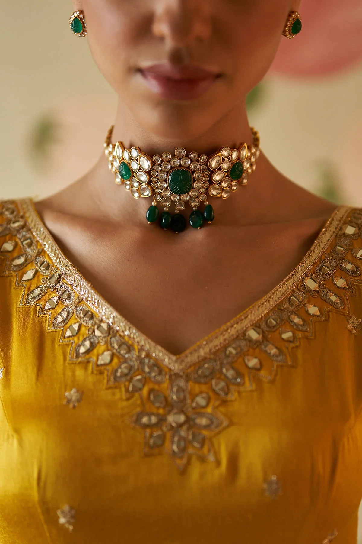 Mustard Satin Sharara Set - Image 5