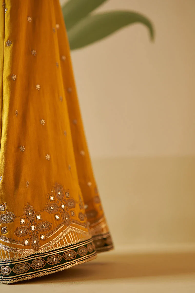 Mustard Satin Sharara Set - Image 7