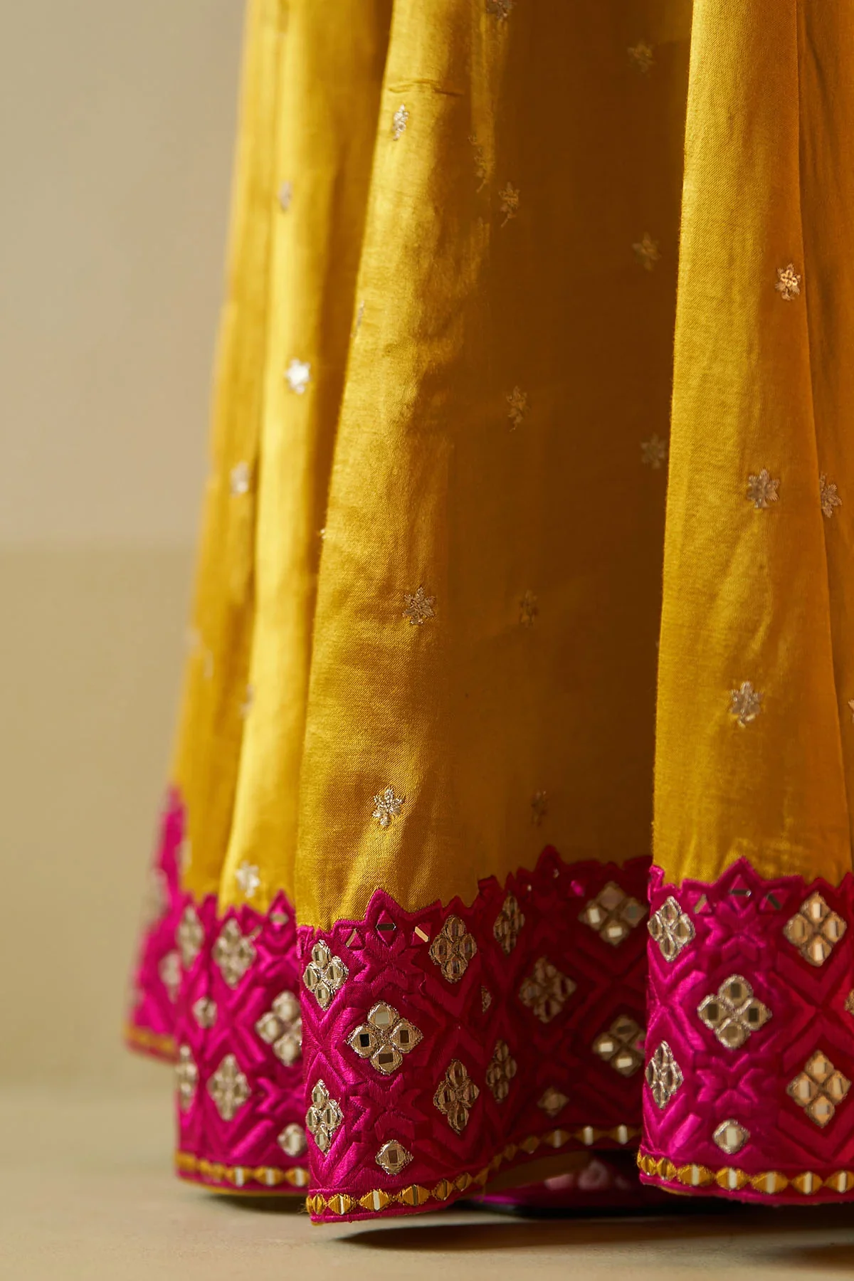 Mustard Satin Silk Sharara Set - Image 6