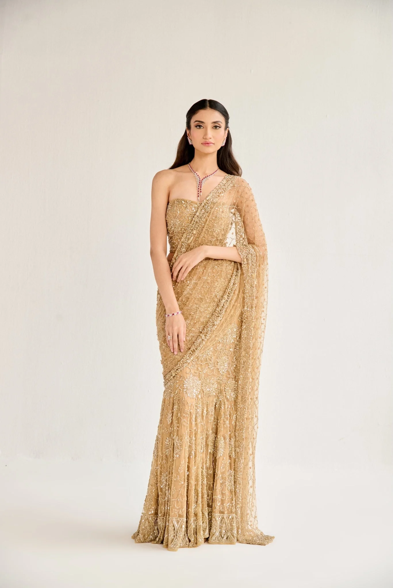 Naaz gold saree - Image 2