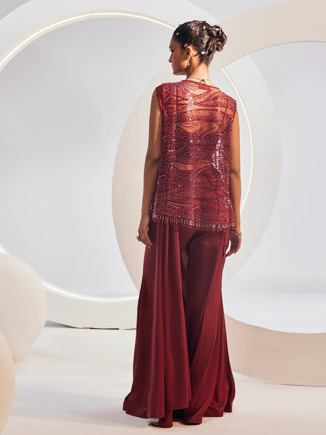 Naida Sharara Saree Set - Image 3
