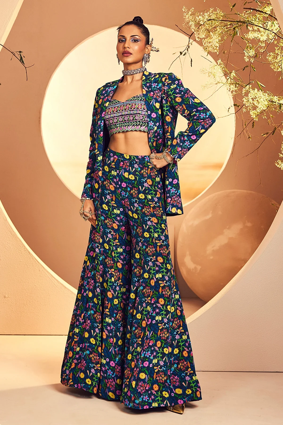 Navy Bustier Blazer Sharara