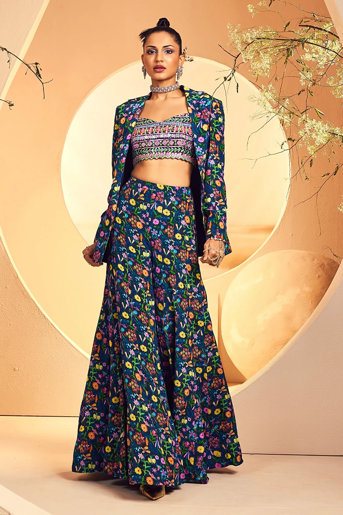 Navy Bustier Blazer Sharara - Image 3