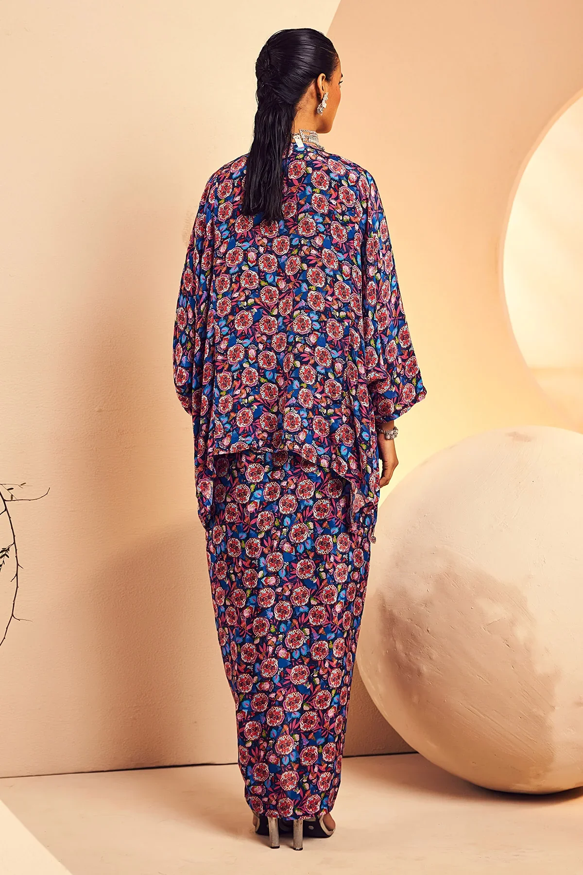 Navy Poncho Dhoti - Image 5