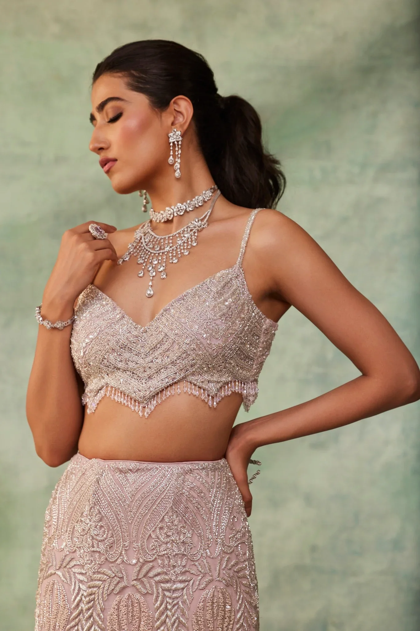 NORA - Lilac Fishcut Lehenga - Image 3