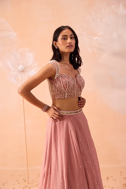 Nudo Pink Lehanga Set - Image 3