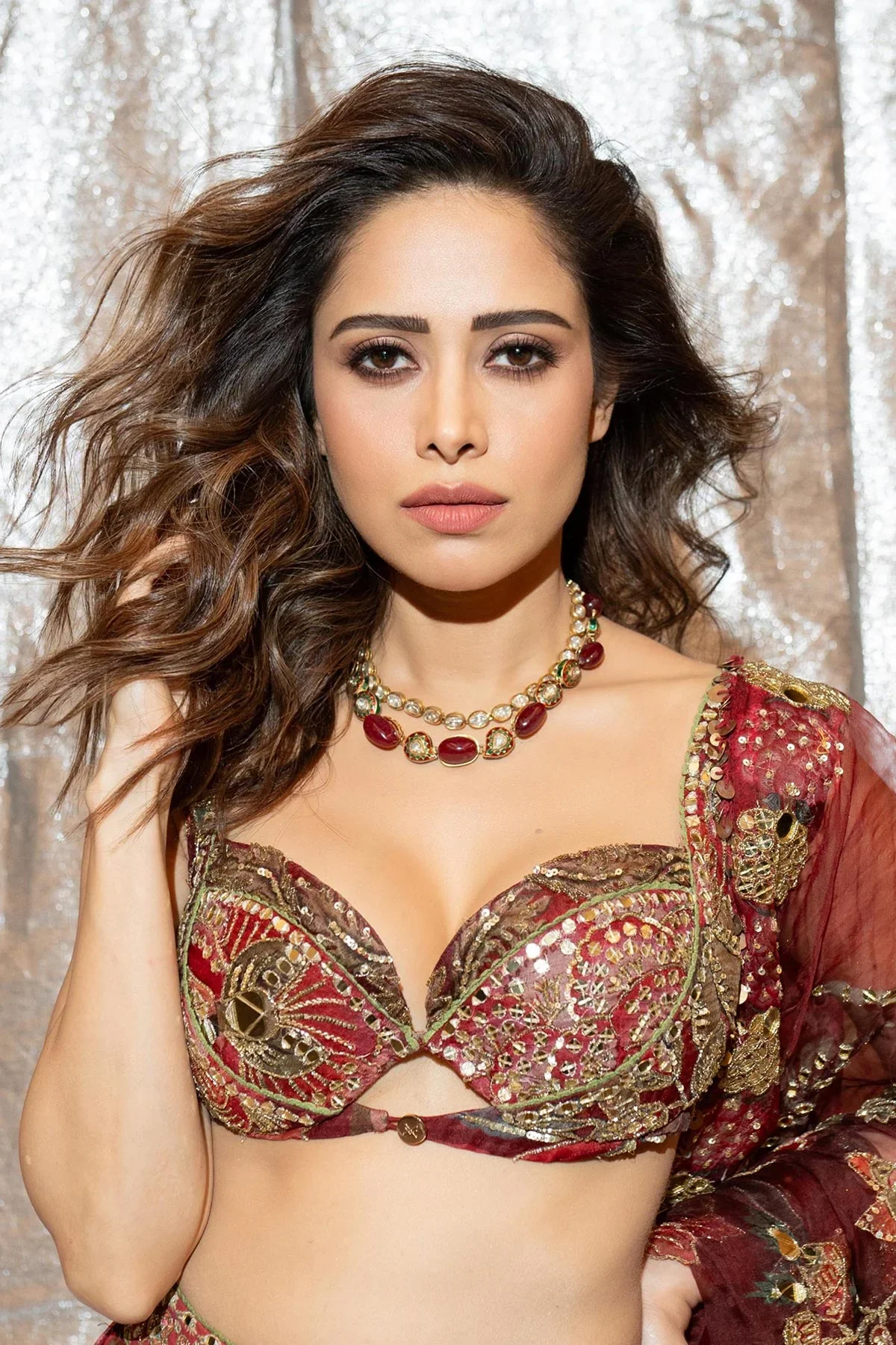 Nushrratt Bharuccha in Ehlam - Hand Embroidered Multi Panelled Bridal Lehenga Set - Image 4
