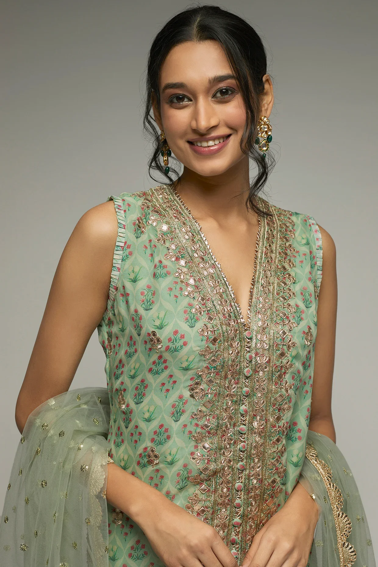 Nusrat Sleeveless Sharara Set - Image 2