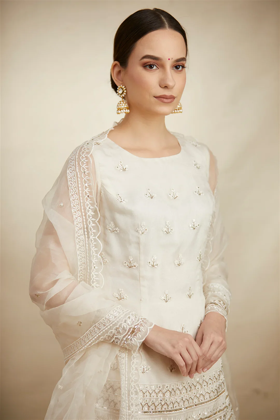 Off White Dori Sharara Set - Image 4