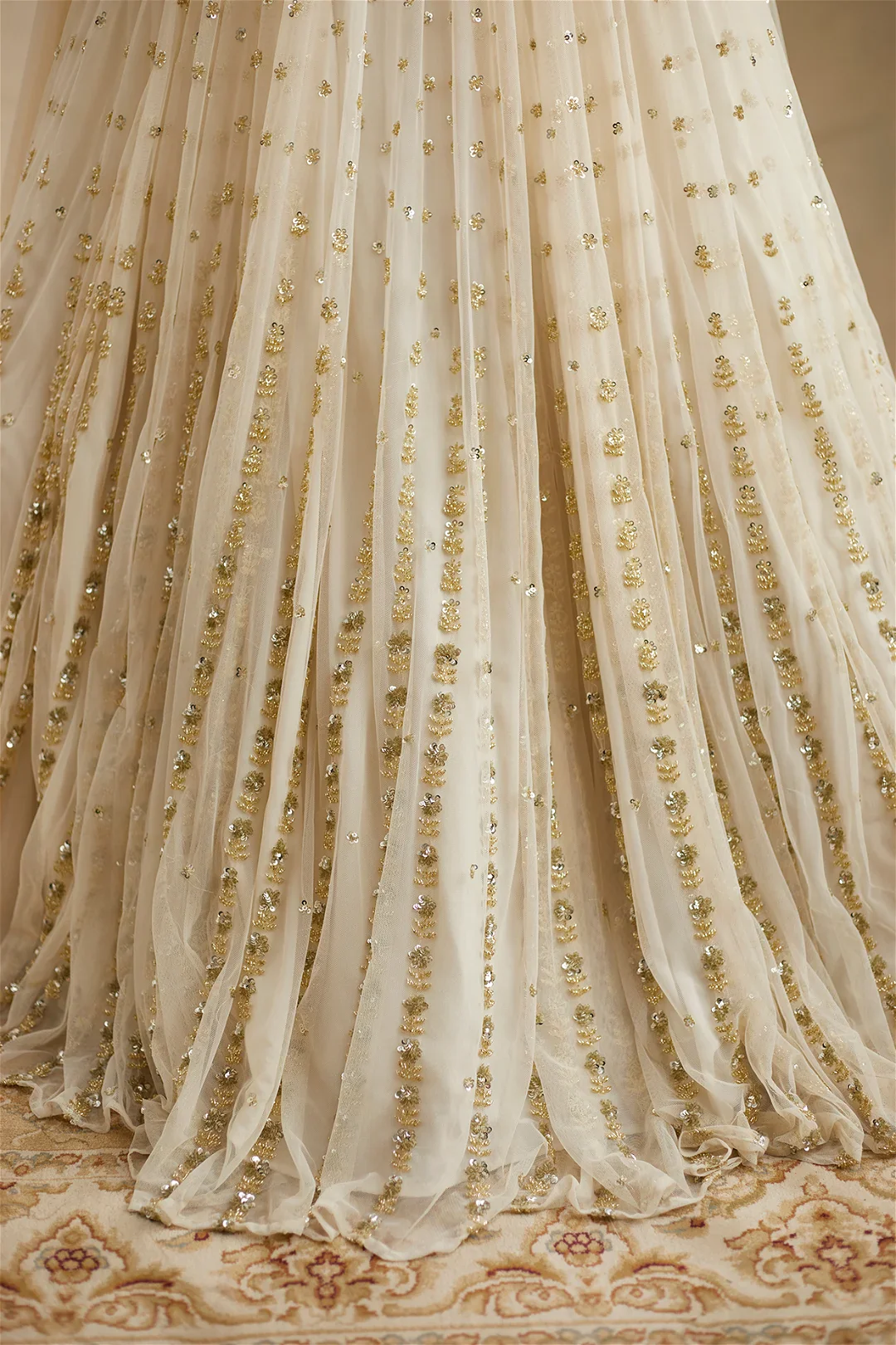 Off White Flare Lehenga Set - Image 4