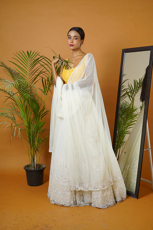 Off White Lehenga - Image 6