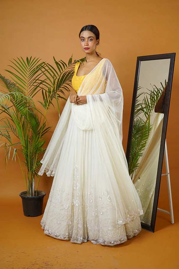 Off White Lehenga - Image 9