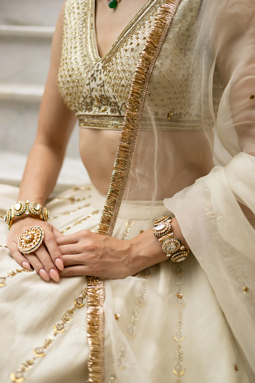 Off White Lehenga Set - Image 2