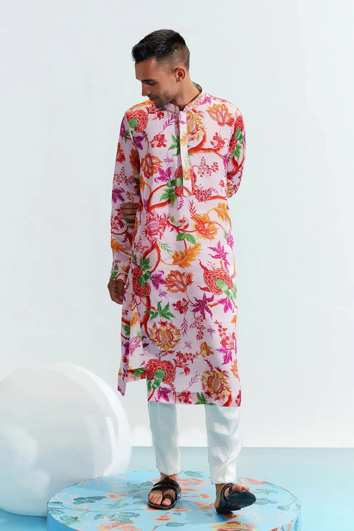 Omar Blush Printed Kurta