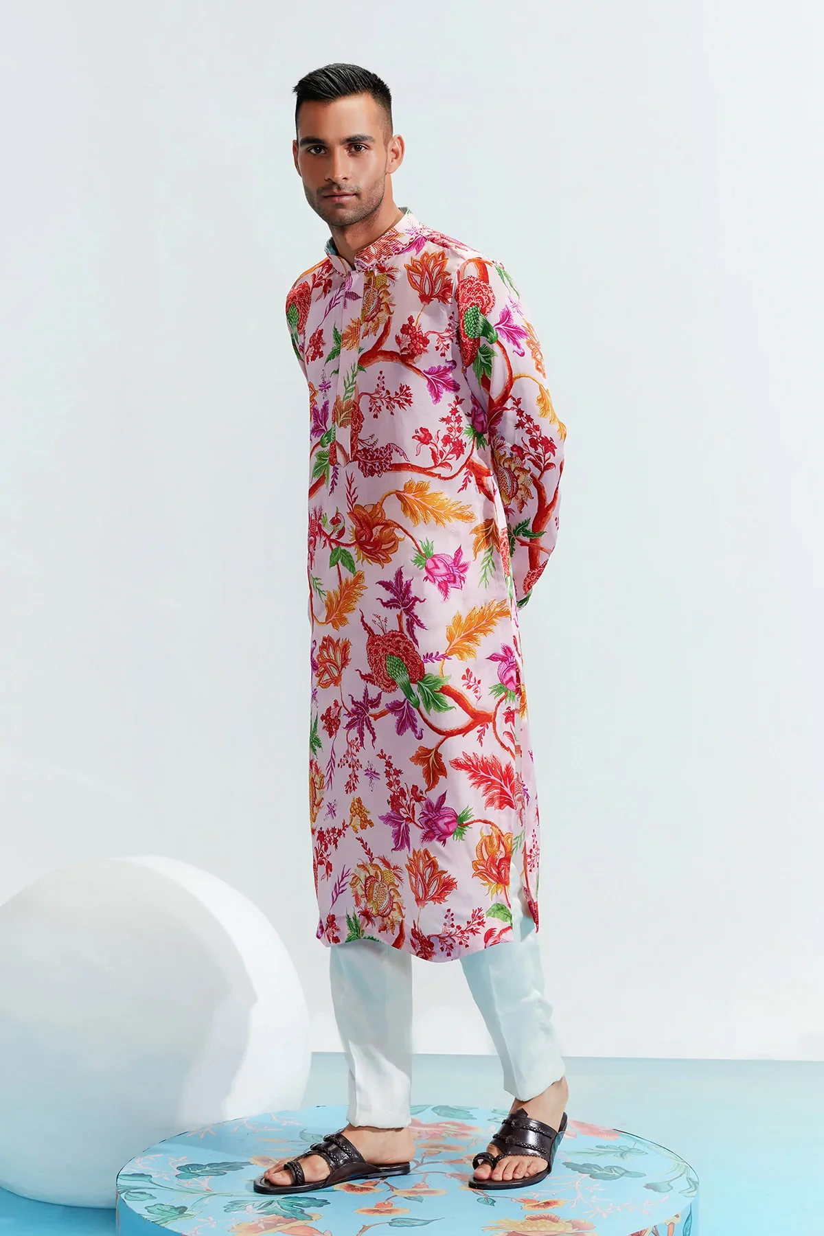 Omar Blush Printed Kurta - Image 4