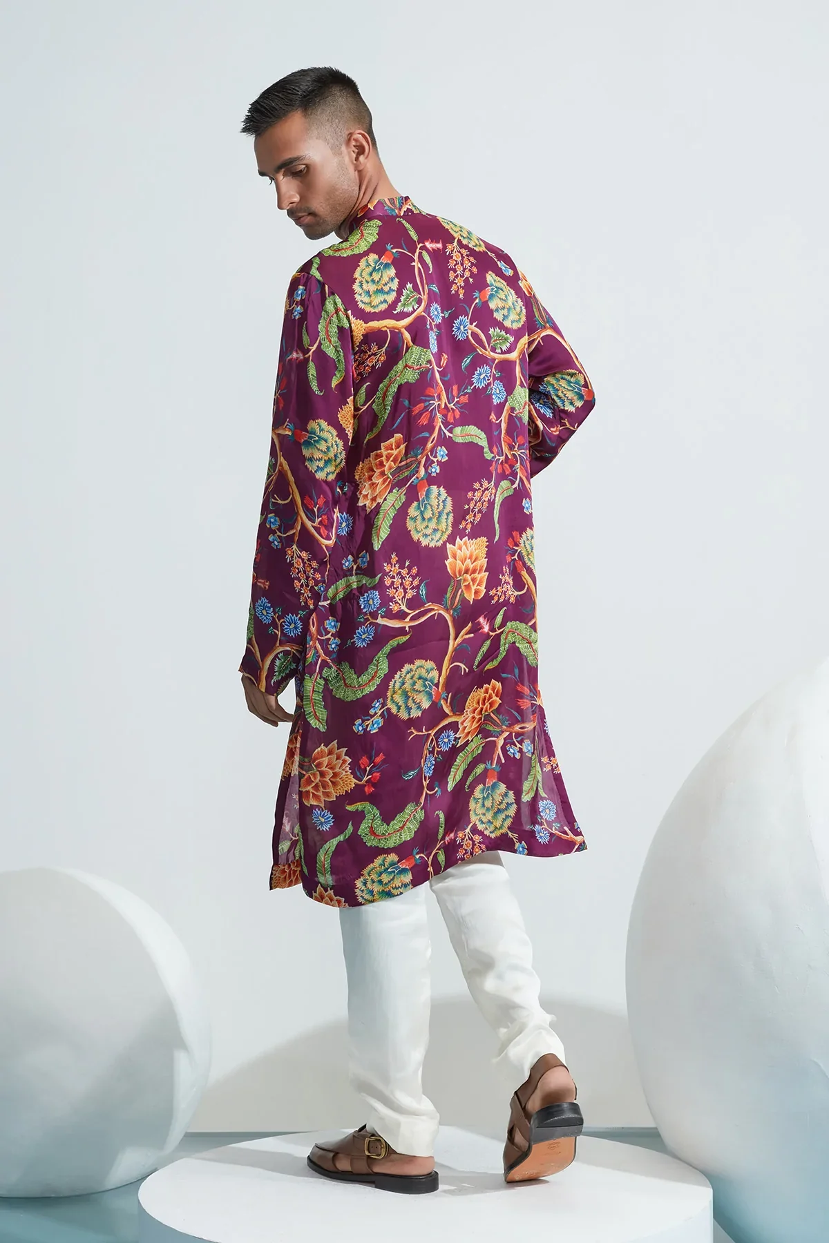Omar Purple Printed Kurta - Image 2
