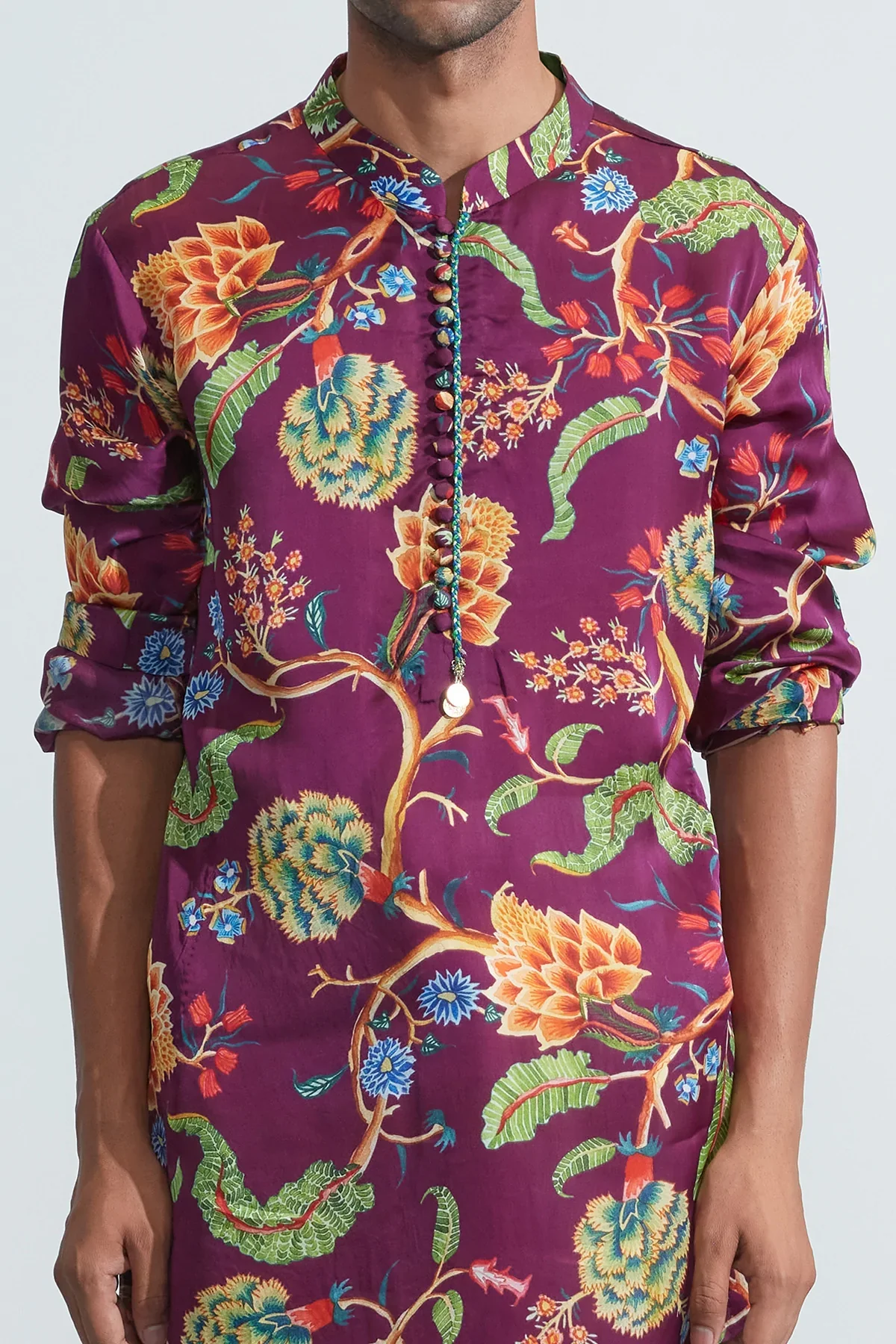 Omar Purple Printed Kurta - Image 5