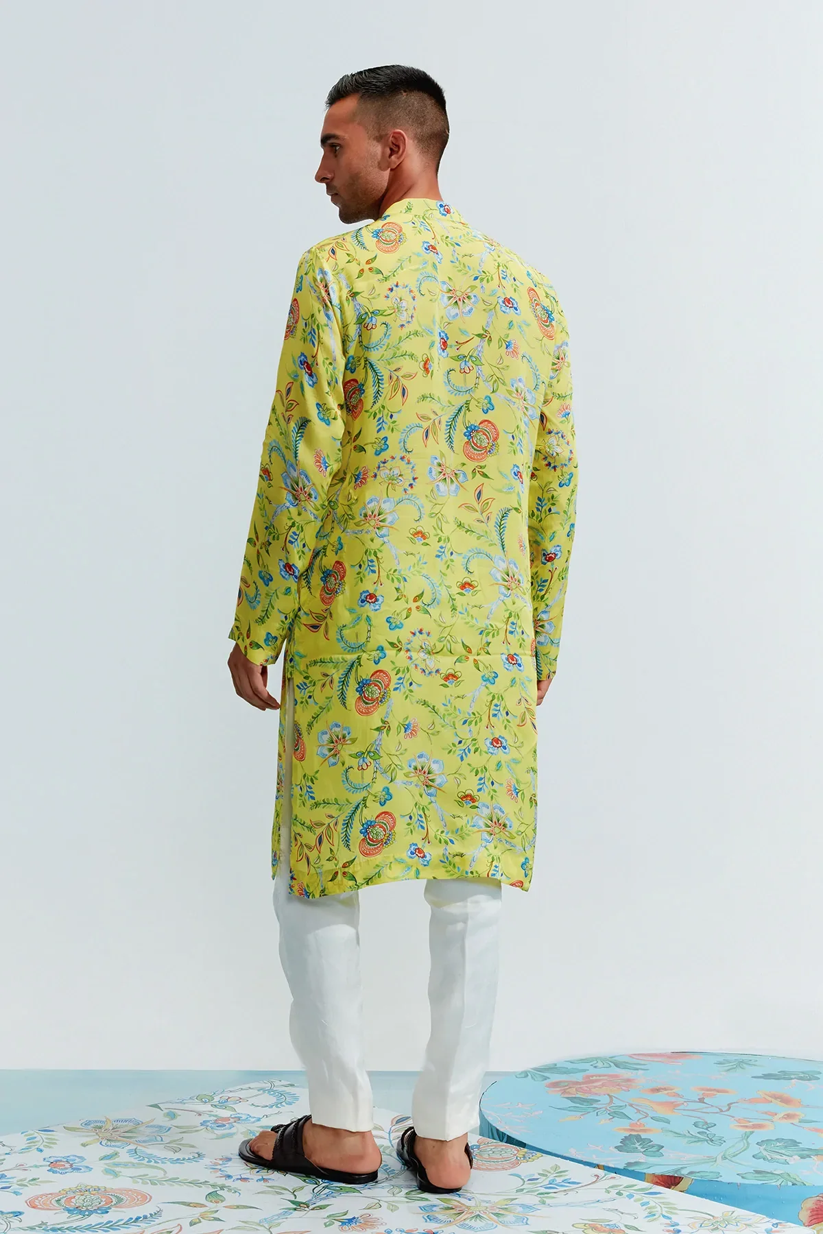 Omar Yellow Printed Kurta - Image 2