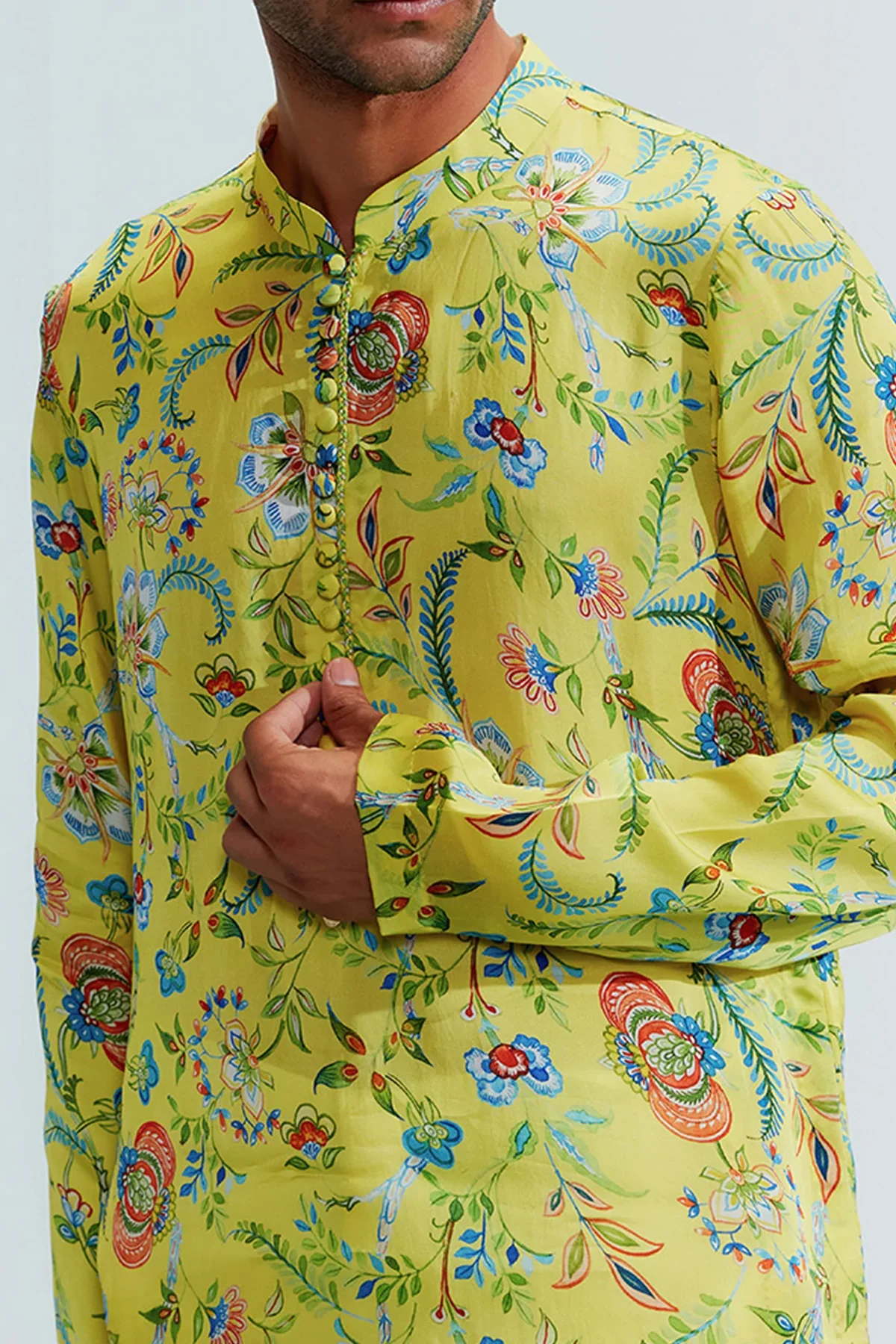 Omar Yellow Printed Kurta - Image 5