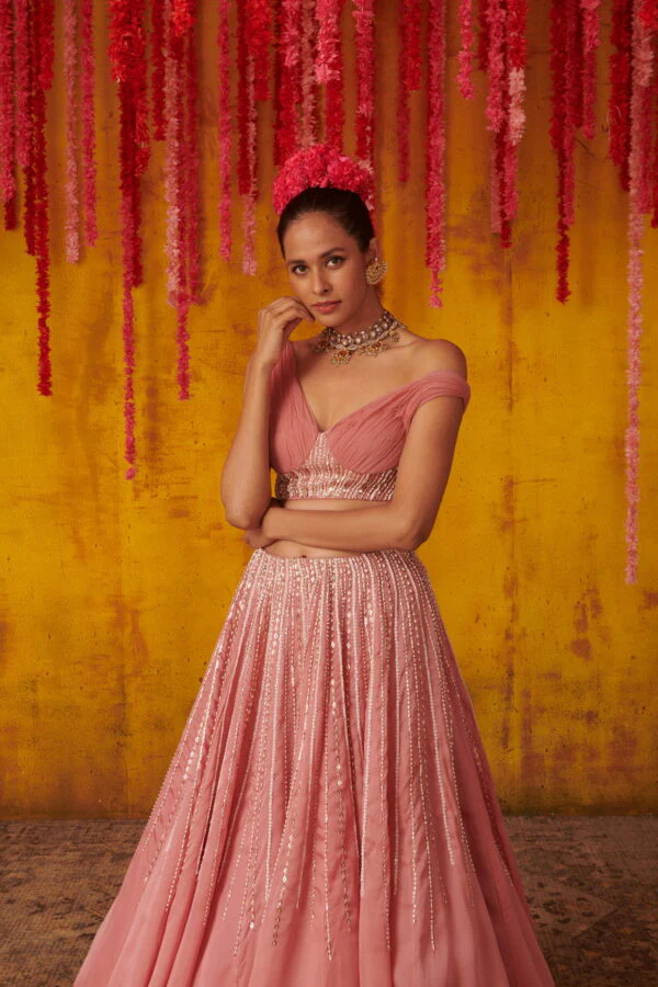 Onion Pink Lehenga Set - Image 2