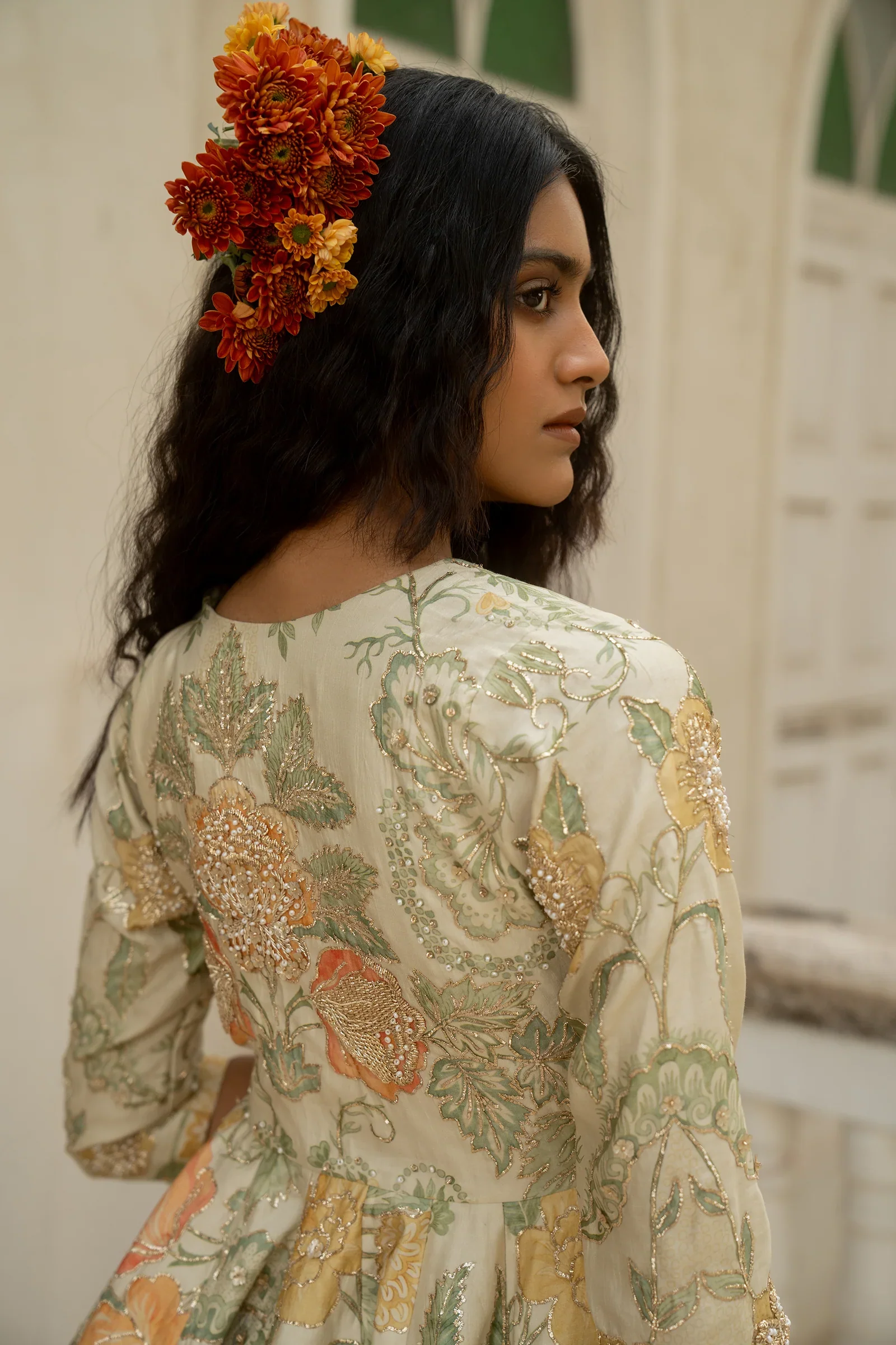 P&H Signature Printed Peplum With a Pre-Draped Skirt - Image 3