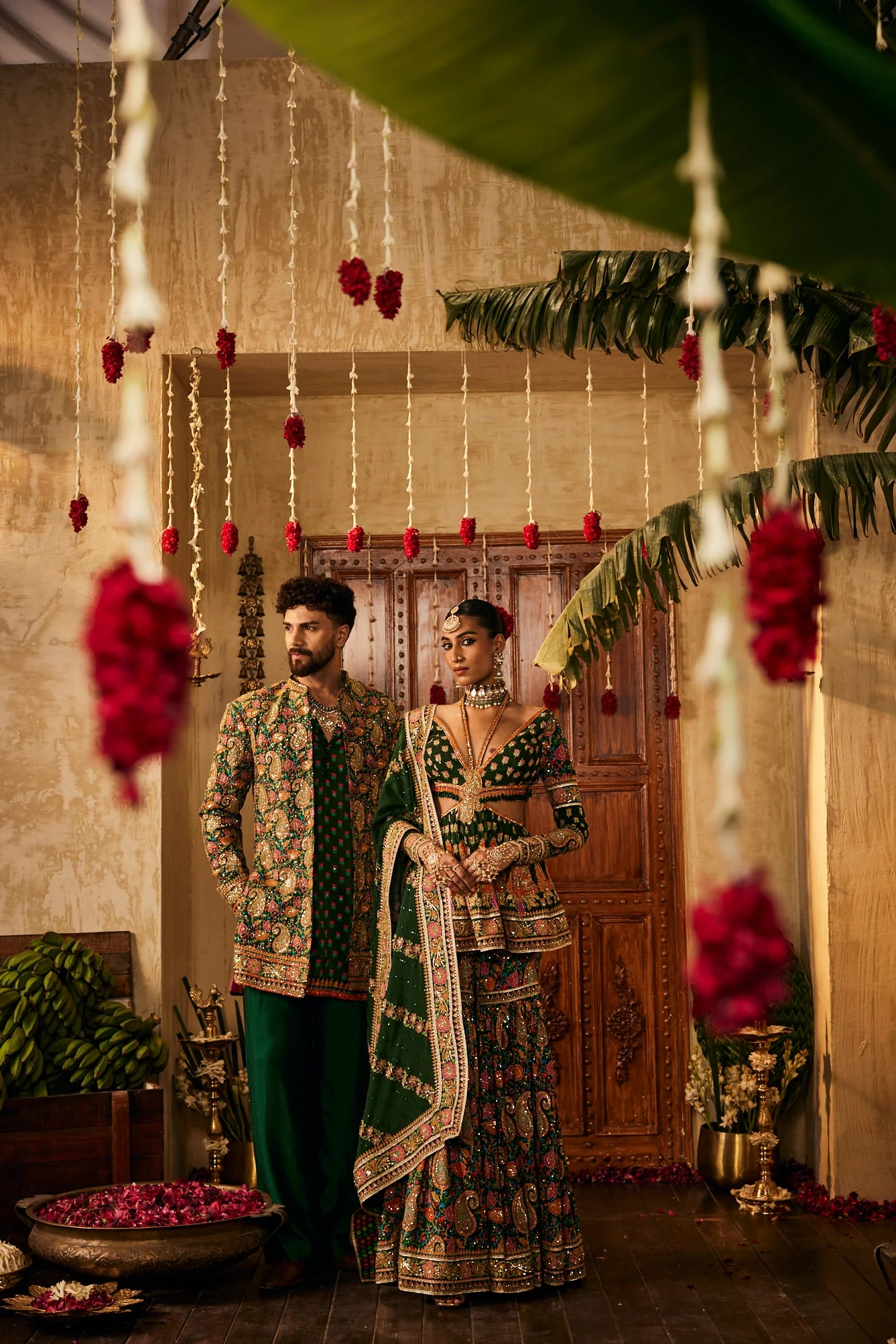 Pakiza - green silk gharara - Image 2