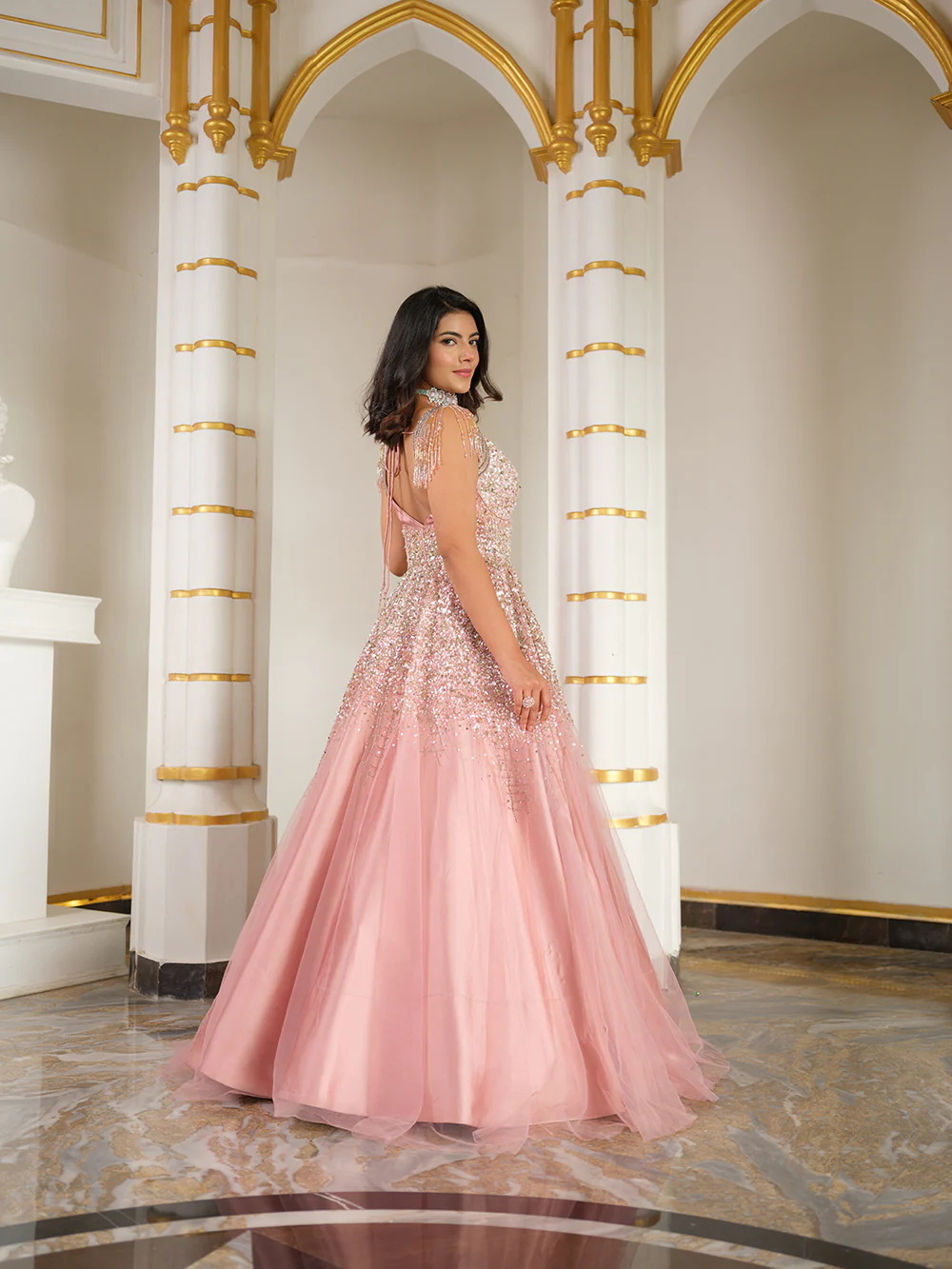 Pale Pink Tulle Gown - Image 2