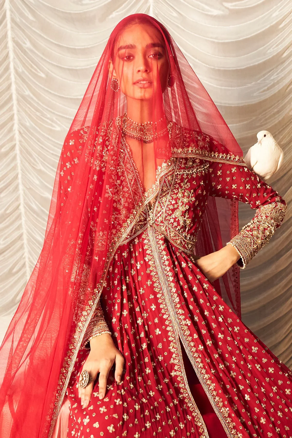 Pareesa - Red Georgette Heavy Embroidered Long Anarkali - Image 4