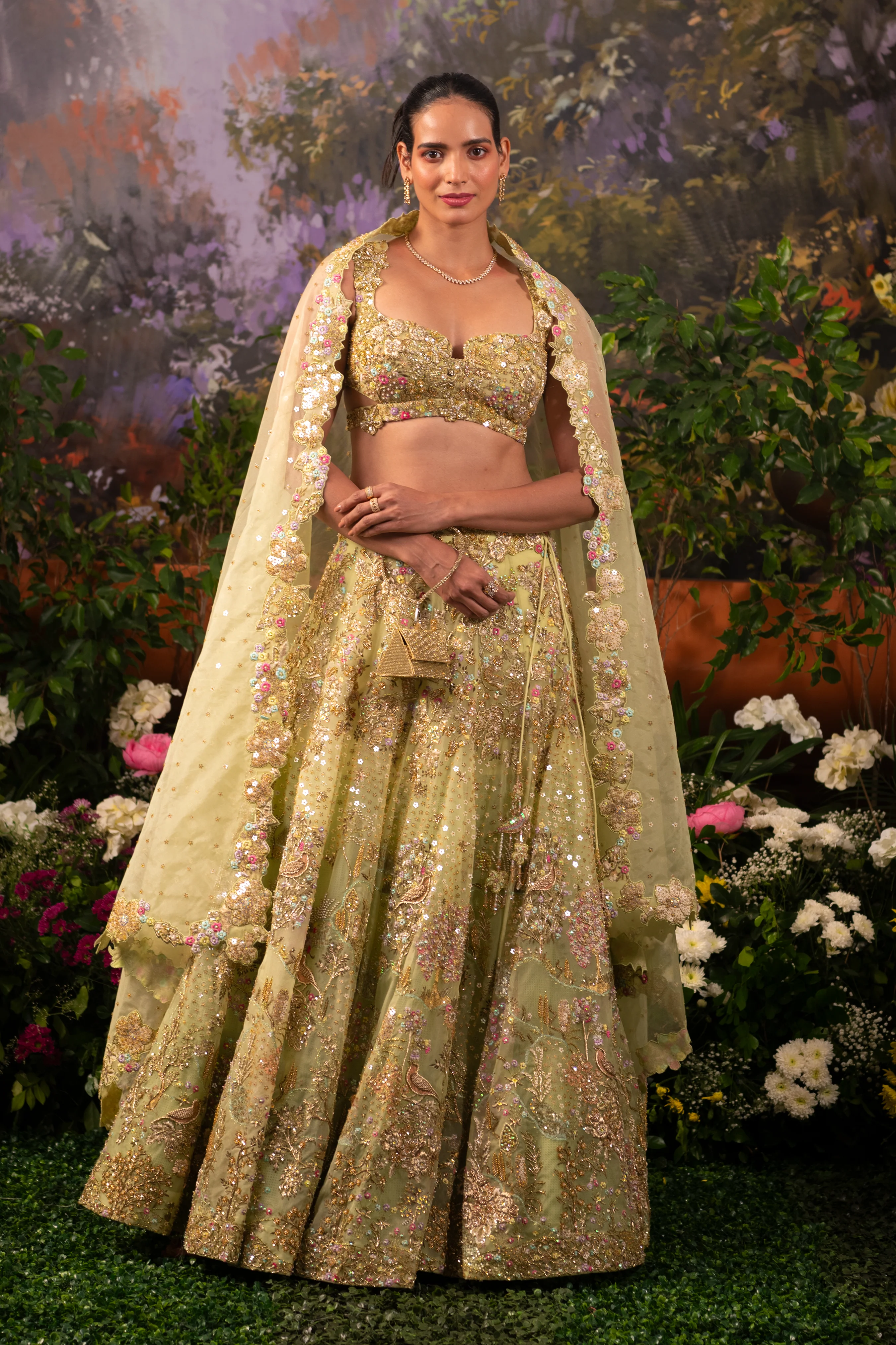 Pariza Sage Green Lehenga Set - Image 3