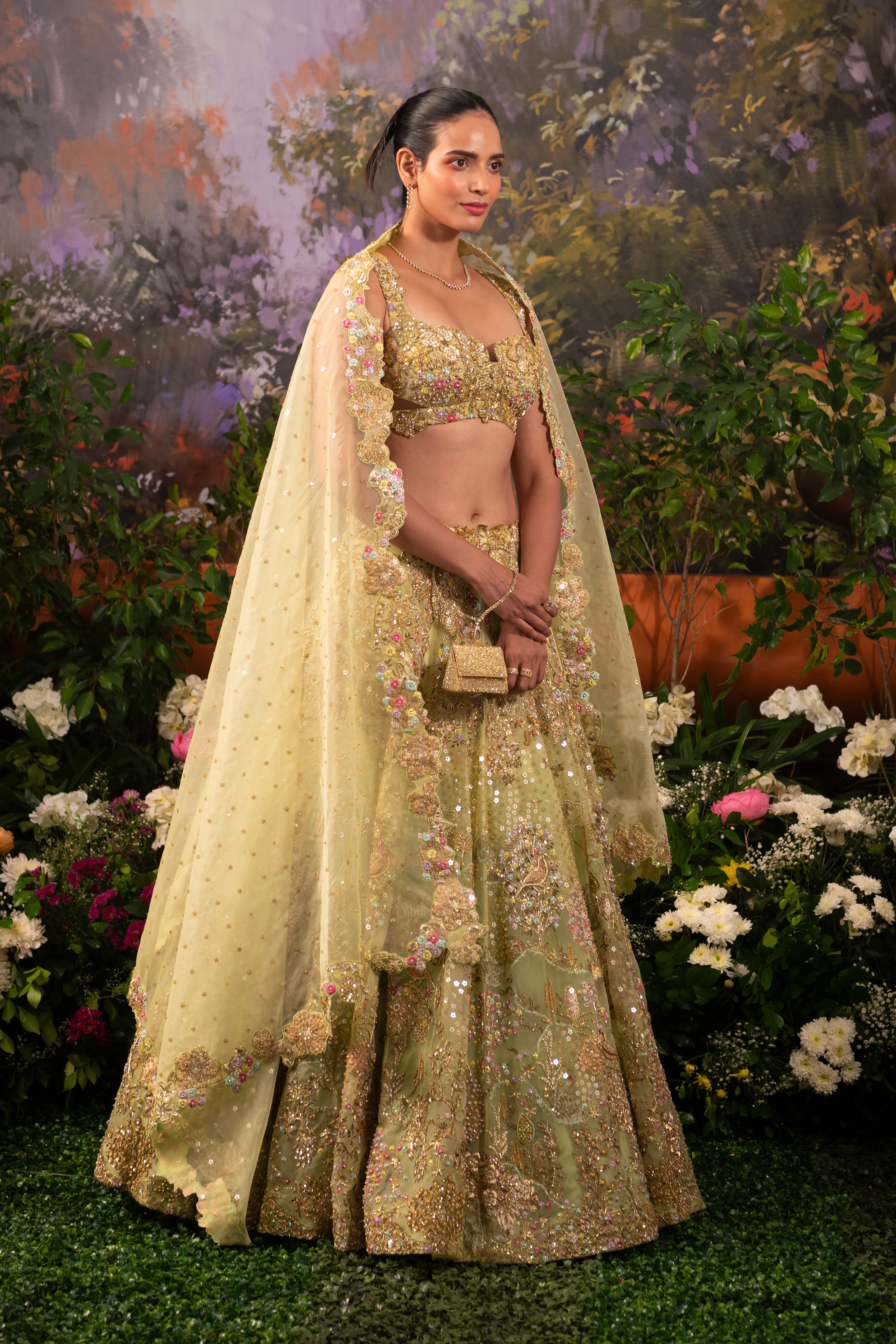 Pariza Sage Green Lehenga Set - Image 4