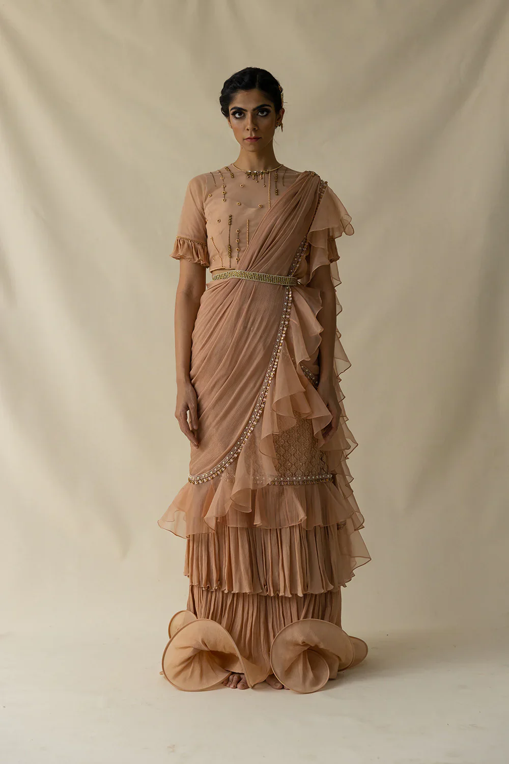 Peach Saree - Image 3