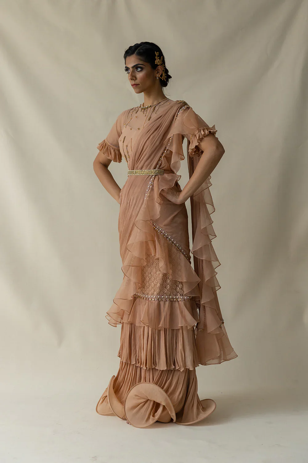 Peach Saree - Image 4