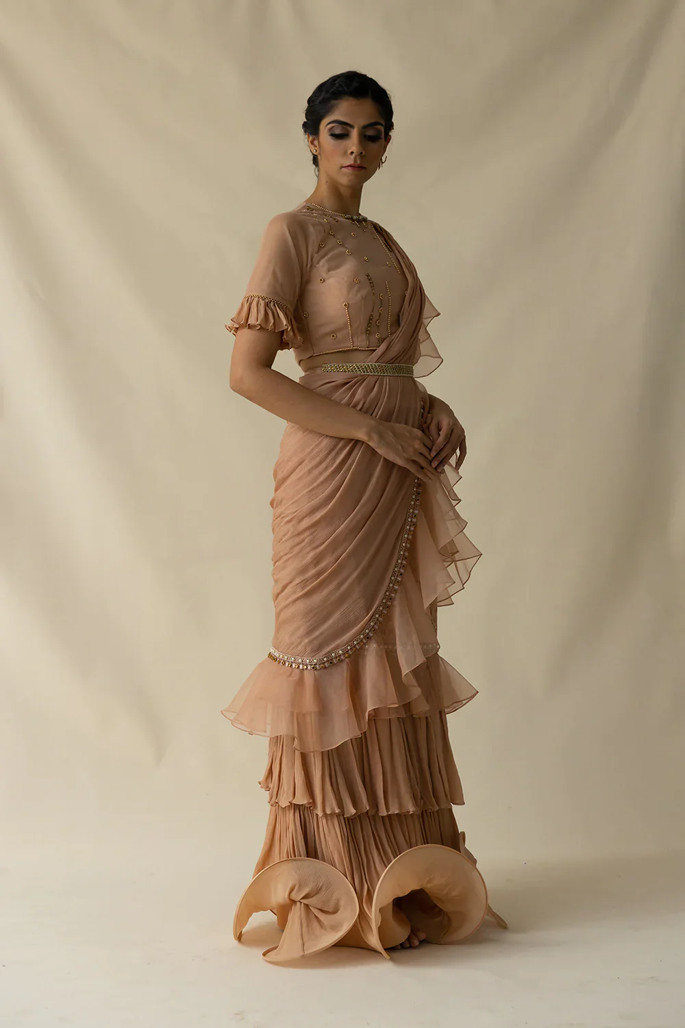 Peach Saree - Image 5