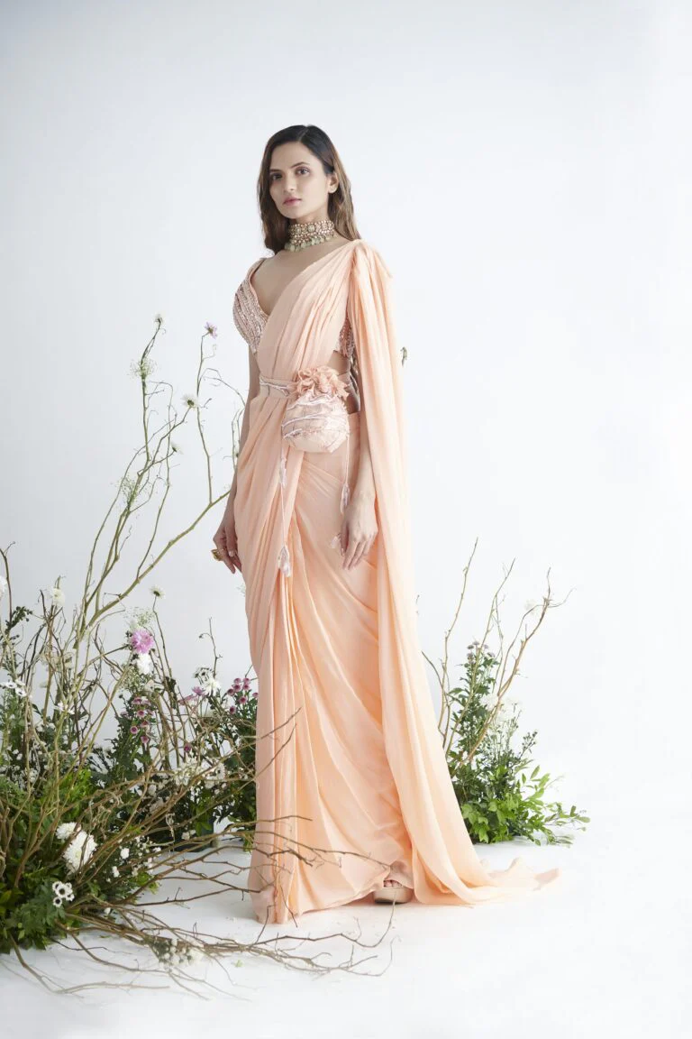 Peach Saree - Image 2