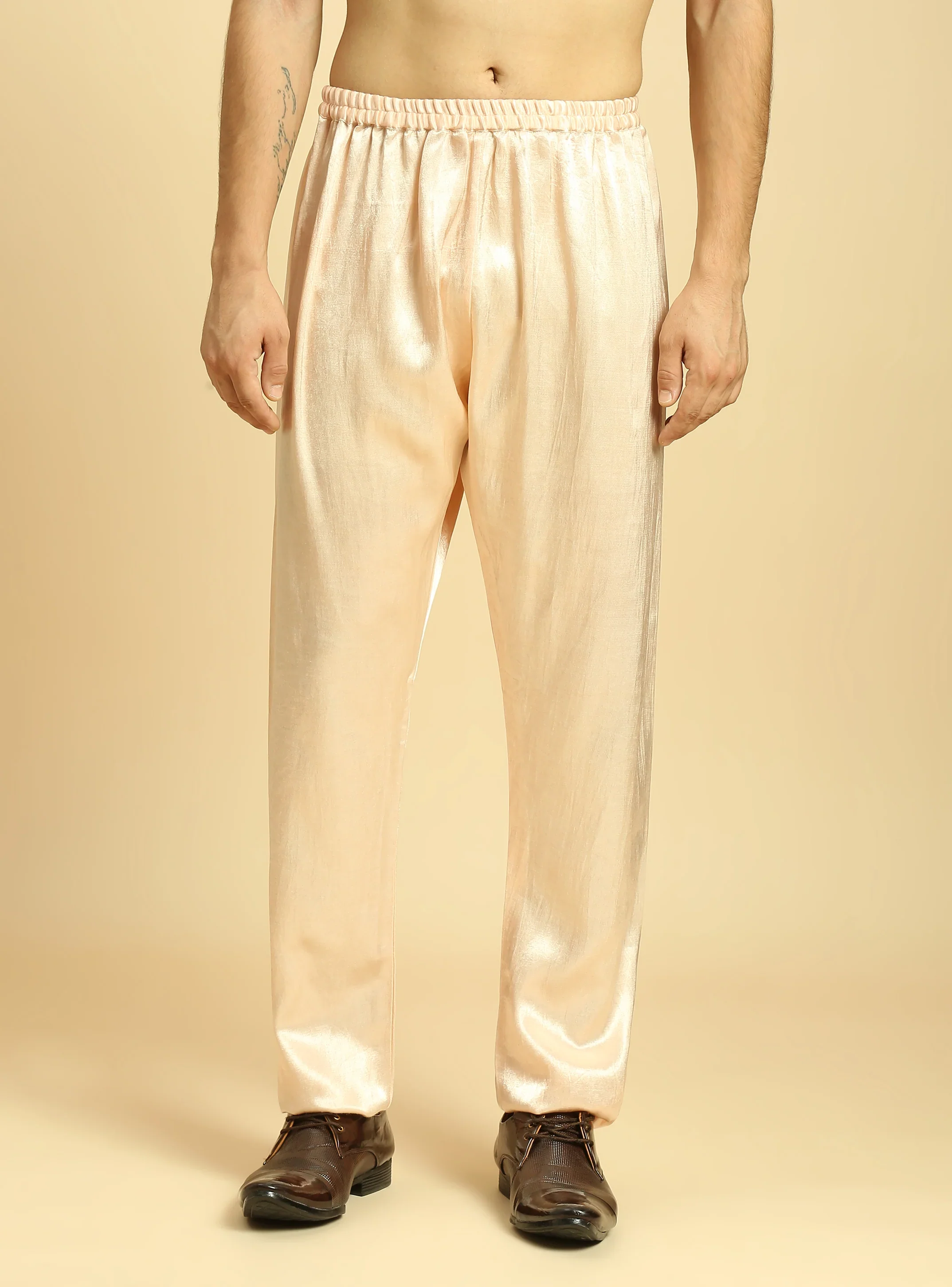 Peach Tissue Kurta With Pant With Ombre Dupatta - Image 6