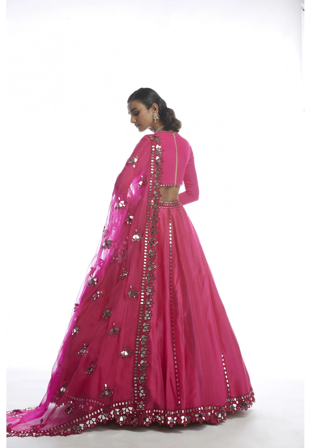 Peacock mirror work lehenga set - Image 5
