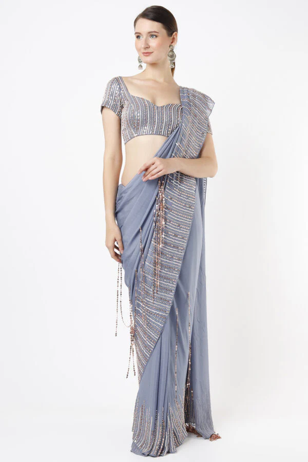 Peri Wrinkle Saree Set - Image 5