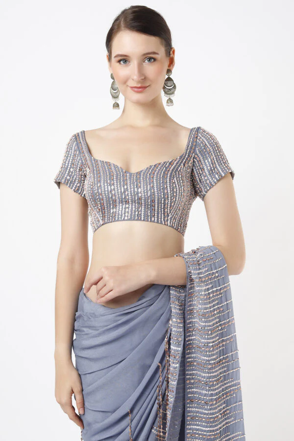 Peri Wrinkle Saree Set - Image 6